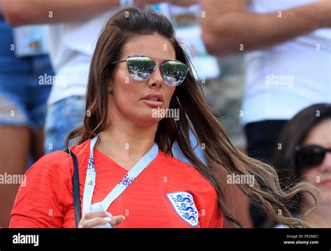 Rebekah Vardy Wife Of Englands Jamie Vardy In The Stands During The