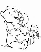 Pooh Pages Winnie Honey Coloring Eating Pot Drawing Cartoon Cliparts Snow Clipart Template Kids Disney Getdrawings sketch template