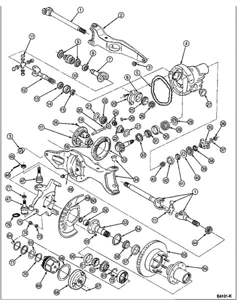 qa ford  front axle parts diagrams explained