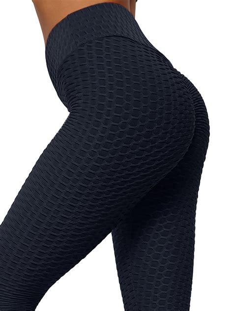 Womens Booty Yoga Pants High Waisted Ruched Butt Lift Textured Scrunch