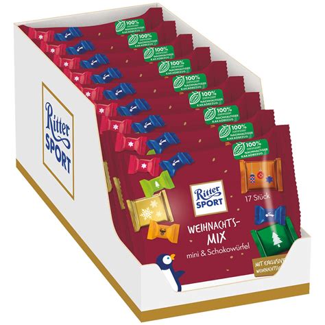 ritter sport weihnachtsmix mini schokowuerfel er  kaufen im world  sweets shop