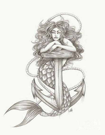 53 New Ideas For Tattoo Mermaid Anchor Ocean Anchor Drawings Mermaid