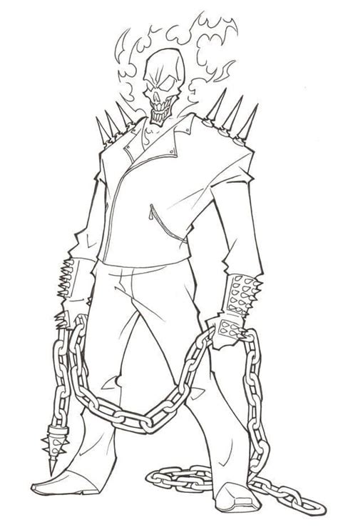 angry ghost rider coloring page  printable coloring pages  kids
