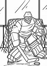 Eishockey Malvorlage Malvorlagen Goalie Torwart Wintersport Seite sketch template