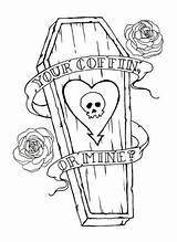 Coffin Spooky Alkaline Body Alicia Poe Addiction sketch template