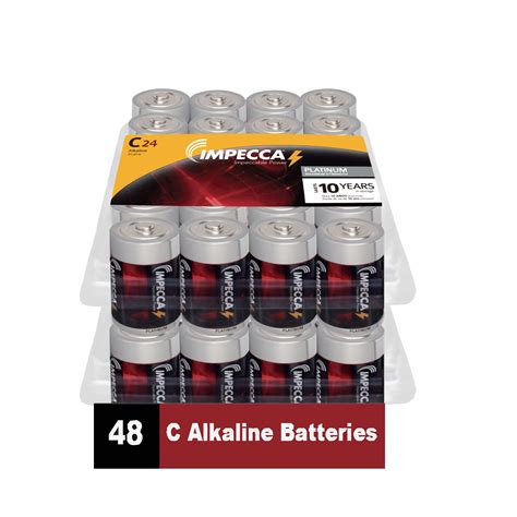 Impecca C Alkaline Batteries 48 Pack 1 5v Platinum Series High