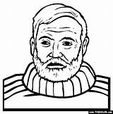 Hemingway Ernest Coloring Pages Thecolor Online Historical Figure Famous People sketch template