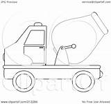 Truck Outline Cement Coloring Pro Clipart Royalty Illustration Pams Rf sketch template