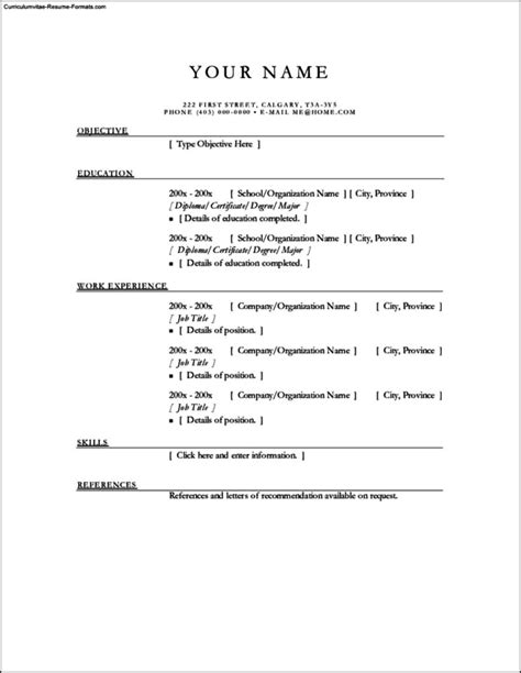 simple job resume templates  samples examples format resume
