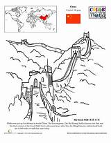 Coloring Pages Geography China Wall Great Printable Worksheet Color Worksheets Wonders Colouring Around Continents Activities Education Kids Grade Board Sheets sketch template