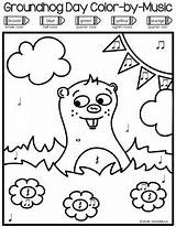 Music Color Groundhog Coloring Pitch Teacherspayteachers Choose Board sketch template