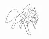 Lycanroc Dusk Form Pokemon Digital Wip sketch template