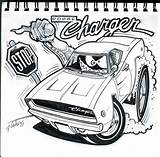 Mopar Charger Cartoon Dodge Car Hot Cars Drawings Rod Drawing Toon Muscle Cartoons Classic Coloring Pages Rat Fink Cool Toons sketch template