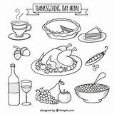 Thanksgiving Menu Drawn Hand Vector sketch template