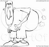 Fart Over Bending Man Cartoon Clouds Outlined Clipart Royalty Djart Vector Illustration Regarding Notes sketch template