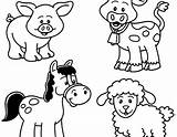 Coloring Animals Farm Printable Preschoolers Animal Getcolorings sketch template