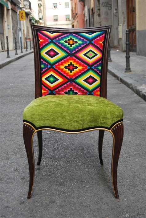 la tapicera sillas tapizadas  tela de motivos mejicanos