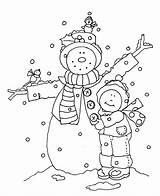 Dearie Dolls Snowman Christmas Stamps Friend Coloring Digi Pages sketch template