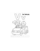 Coloring Vv Letter Printable Pages Wit Vehicles Kids sketch template