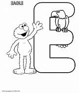 Alphabet Sesame Elmo Topkleurplaat sketch template