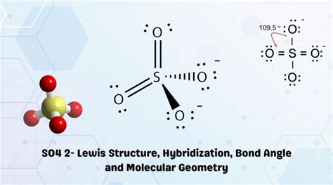 so4 2 lewis structure hybridization bond angle and molecular geometry