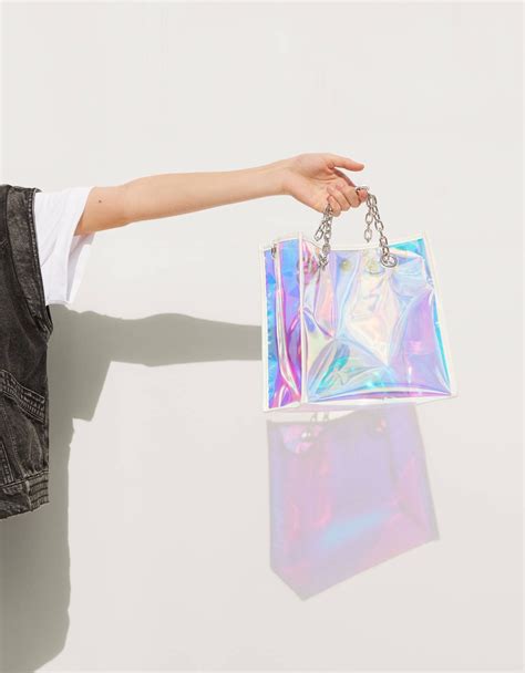 bershka iridescent handbag  chain bershka bershkacollection