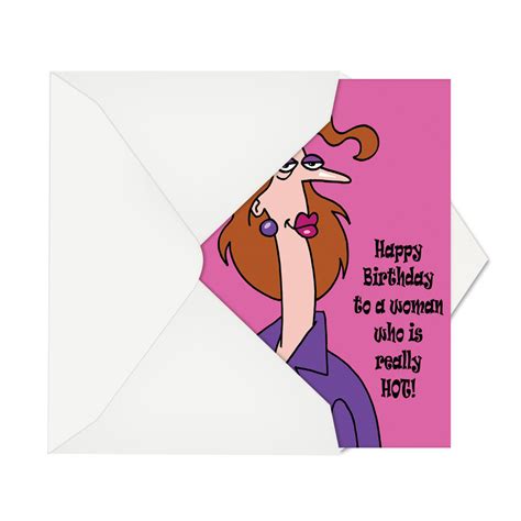 really hot woman cartoons birthday paper card d t walsh