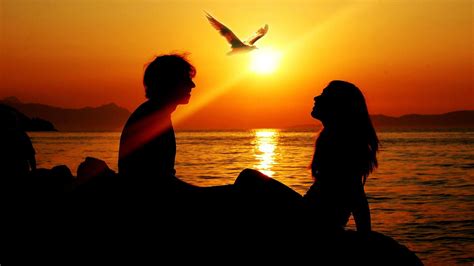 romantic sunset love couples wallpaper  wallpaper