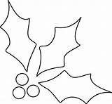 Coloring Holly Pages Christmas sketch template