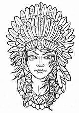 Xochipilli Indios Mandalas Headdress Stencils Head Mrtatuajes sketch template