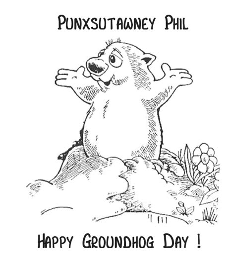 coloring groundhog day coloring pages  printable  kids