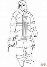 Coloring Firefighter Female Pages Fireman Drawing Printable sketch template