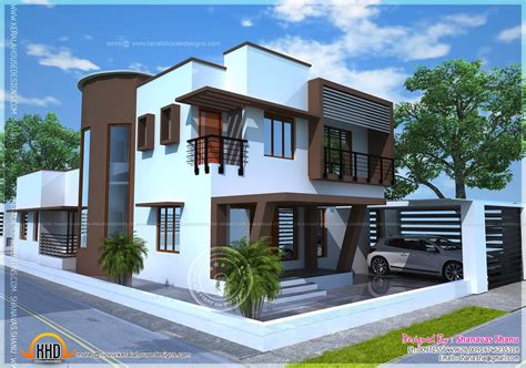 beautiful contemporary home plan kerala home design  floor plans  dream houses
