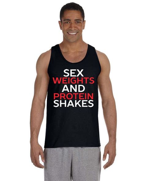 funny t shirt sex weights and protein shakes gym workout clothes for men adult humor by