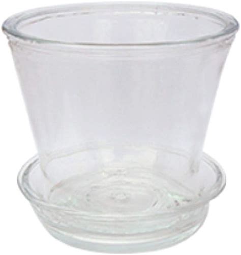 Clear Glass Flower Pot W Saucer Garden And Outdoor