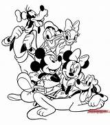 Mickey Coloring Mouse Pages Minnie Donald Duck Friends Pluto Clipart Goofy Daisy Part Clubhouse Characters Summer Printables Camping Printable Library sketch template