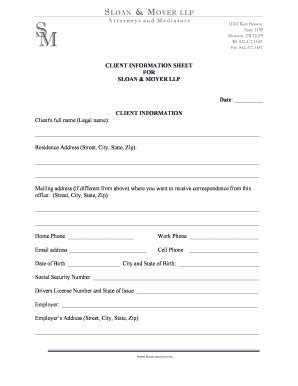 tax client information sheet fill  printable fillable blank