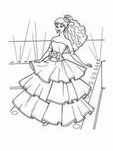 Wedding Pages Coloring Barbie Dress Getcolorings Dresses sketch template