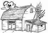 Coloring Stable Drawing Country House Color Pages Wooden Printable Barn Farm Kids Description Paintingvalley sketch template