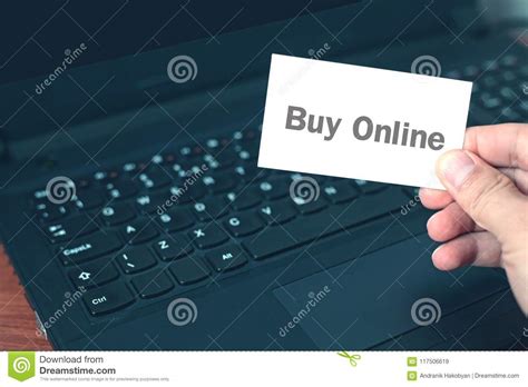 hand showing business card   buy  word stock image image