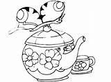Decorative Coloring Pages Getcolorings Teapot sketch template