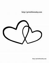 Hearts Coloring Pages Two Printable Overlapping Wedding Clip Heart Each Other Printables Themed Another Printthistoday Printablee sketch template