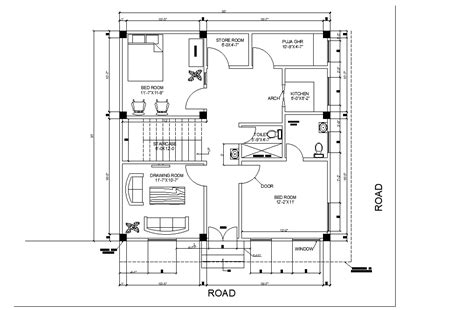 autocad house floor plan cad drawing dwg file cadbull