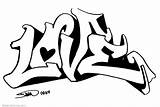 Graffiti Coloring Pages Letters Line Printable Color Kids Adults sketch template