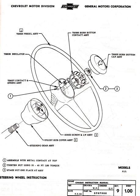 steering wheel diagram chevy horns general motors corporation
