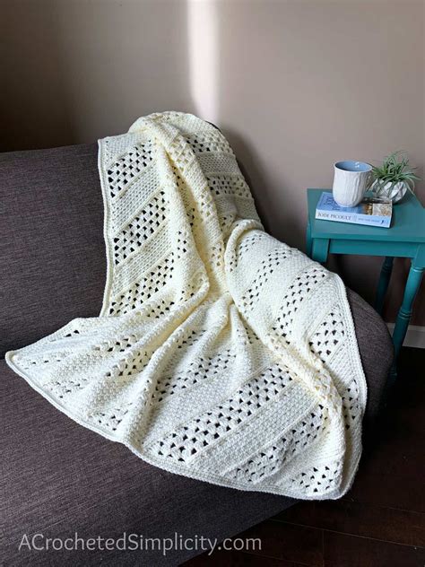 bias square afghan  crochet blanket pattern  crocheted