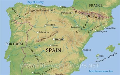 Spain Physical Map Imsa Kolese