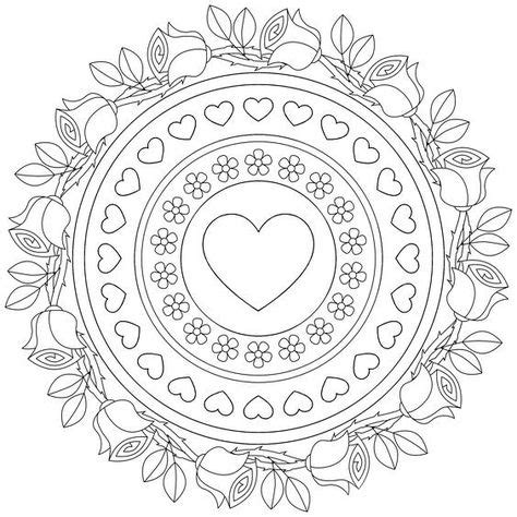 valentines day coloring page  images mandala coloring pages