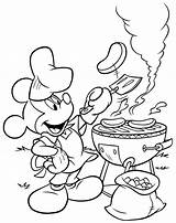 Coloring Pages Mickey Disney Printable Chef Cooking Mouse Bbq Da32 Make Colouring Ecoloringpage Minnie Goofy Sheets Books Summer Målarbilder Cruise sketch template