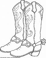 Coloring Boots Cowboy Comments Coloringhome sketch template